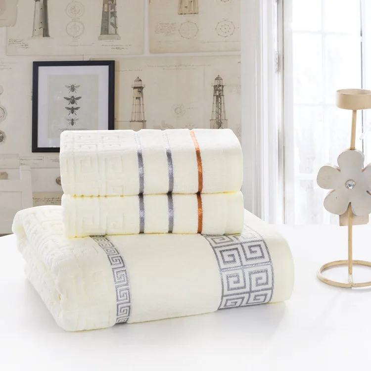 

2pc 100%cotton bath towel set 34x74cm/70x140cm