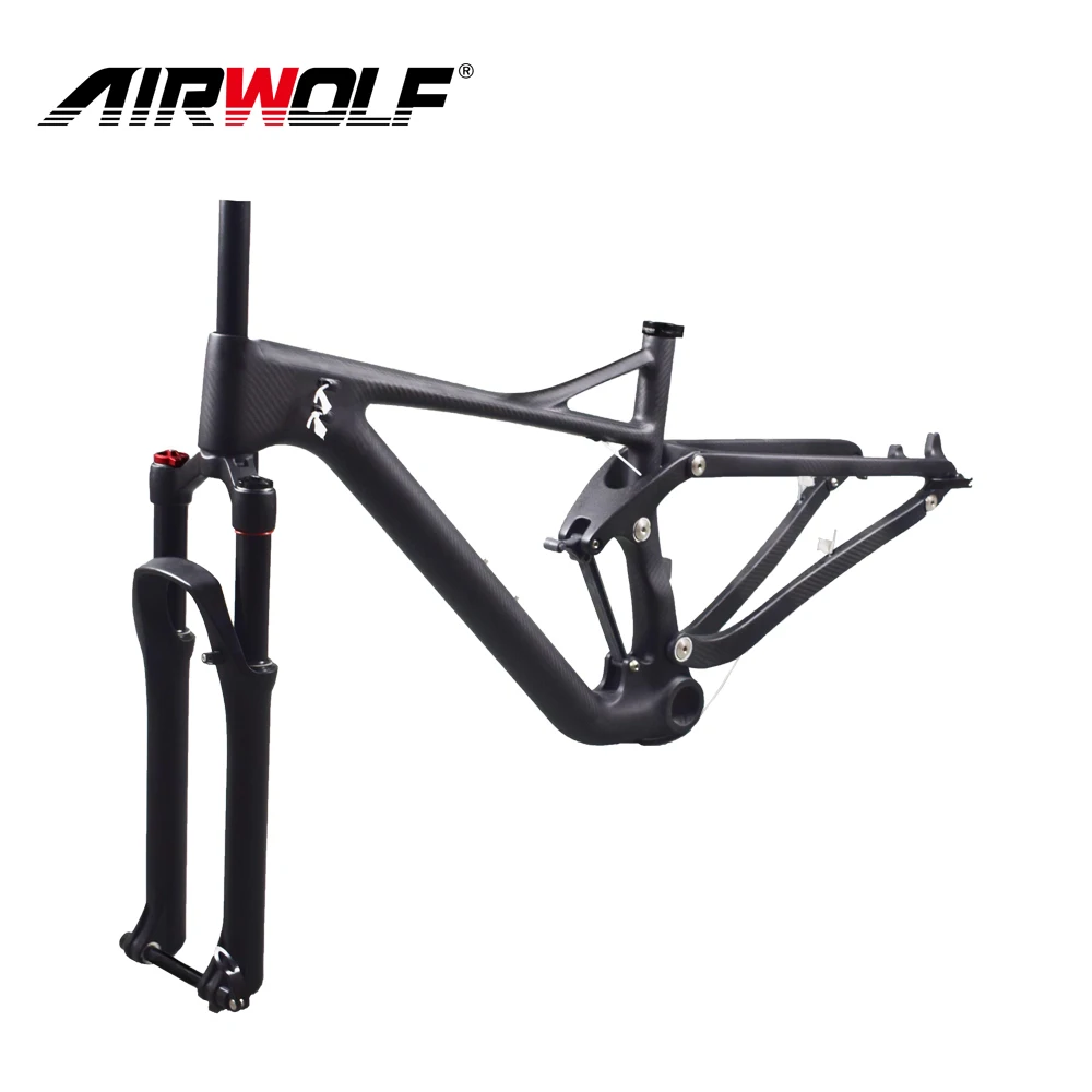 Sale Airwolf Enduro Bike 29er Suspension Carbon MTB Frame with Tapered suspension mtb fork travel 130mm 29er MTB Frame 5