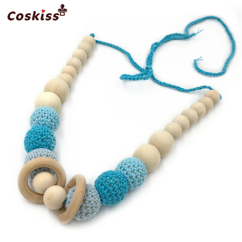 Handmade Crochet Beads Baby Teether Necklace Beads Safe Teething