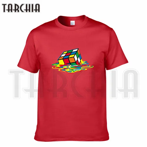 TARCHIA/, футболка, хлопковые топы, футболка большого взрыва, Шелдон, куб, забавные мужские футболки с коротким рукавом для мальчиков, повседневная мужская футболка, модная футболка - Цвет: Красный