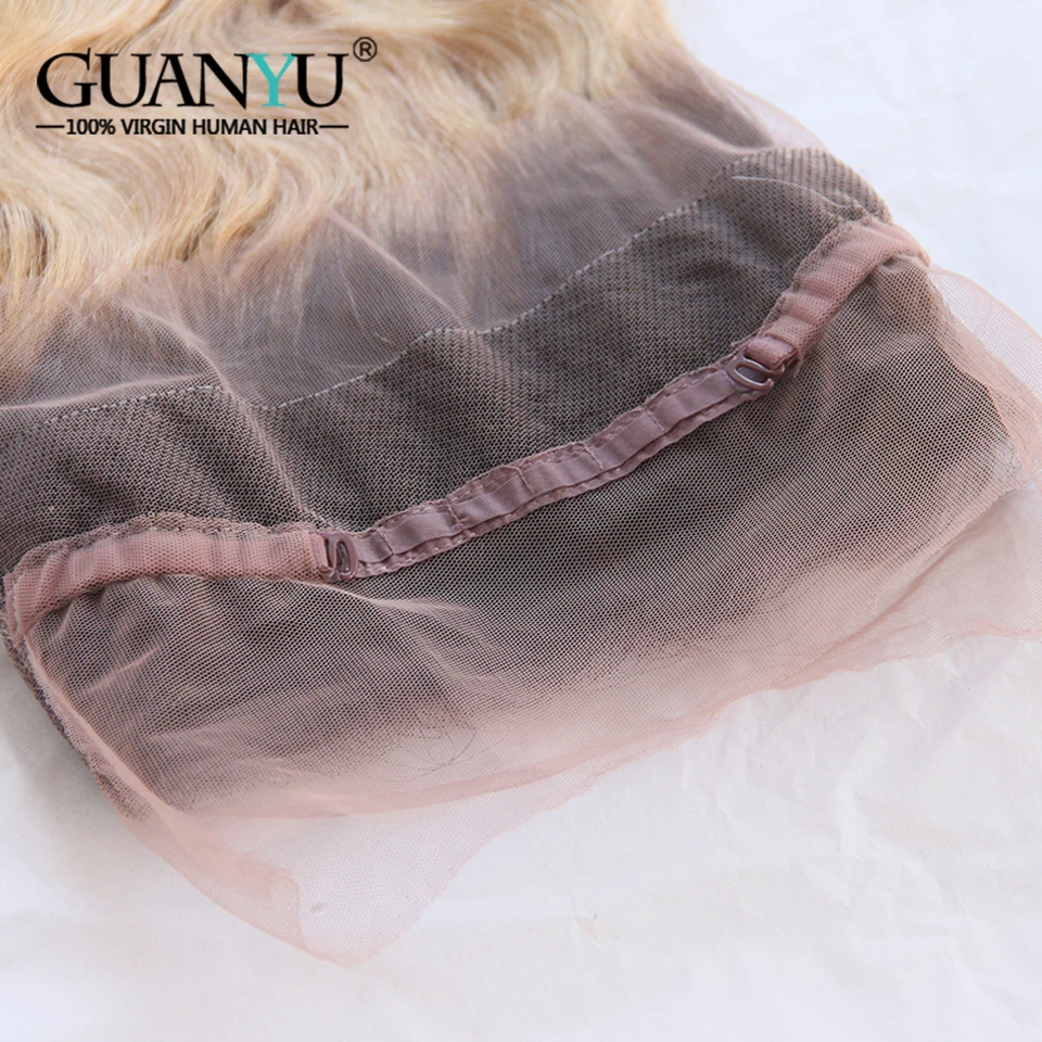 Guanyuhair Ombre #1B/27 мёд блондинка 3 Связки с 360 синтетический Frontal шнурка волос Малайзии