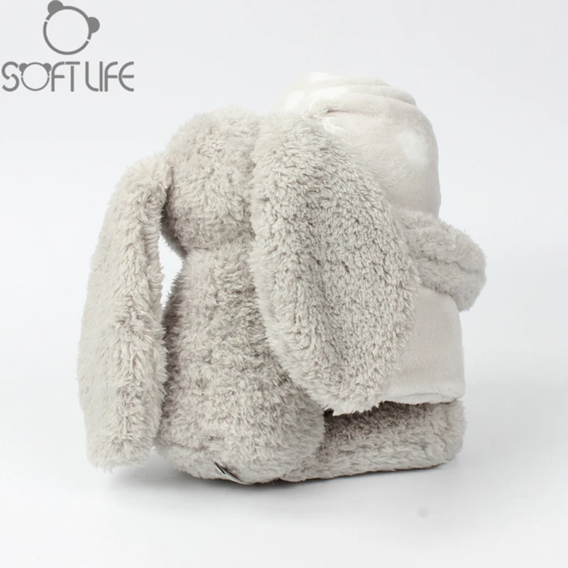 Baby Towels Cartoon Rabbit Plush Toy Doll Saliva Towel Comforter Appease Stuffed Bunny Rattles Toy for newborn gift High Quality (6)