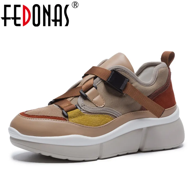 

FEDONAS New Brand Women Sneakers Cow Suede Round Toe Spring Autumn Basic Flats Platforms Cross-tied Brand Casual Shoes Woman