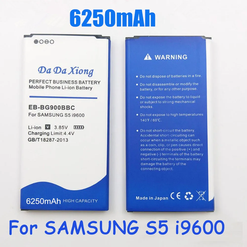 

6250mAh EB-BG900BBC Li-ion Cell Phone Battery for Samsung Galaxy S5 I9600 g910L/910S/910K/G9006V/G9008V/G9009D/G900
