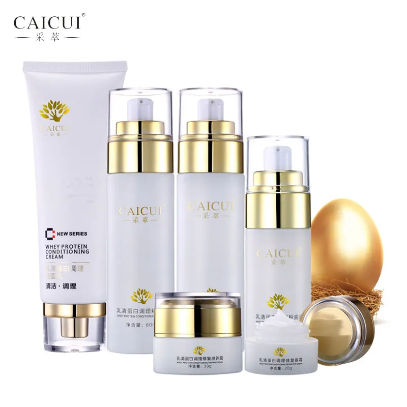 

CAICUI Whey Protein Conditi Face Skin Care Set Cleanser Face Cream Toner Emulsion Bb Cream Eye Cream Anti-aging Beauty Cosmetics