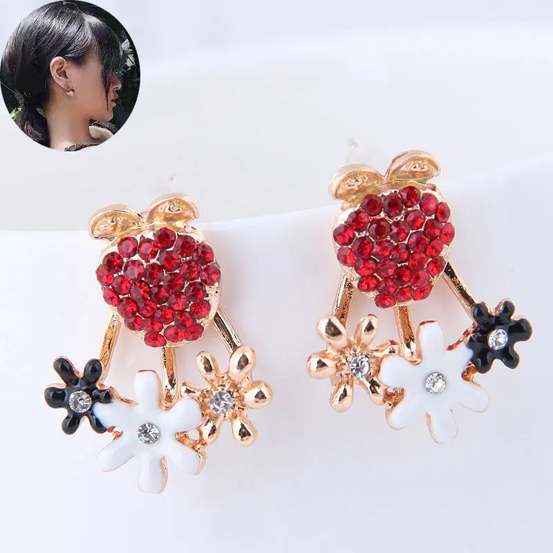 

Korean Fashion Women Jewelry Crystal Strawberry Flower Earrings