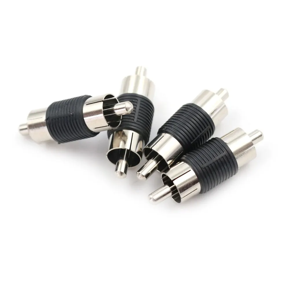 

4 Pieces Straight Shape RCA Male to Male RCA Coupler Connector Adapter