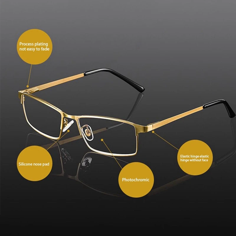 Прогрессивные Мультифокальные очки для чтения, мужские анти-синий светильник, сплав, близкое дальнее зрение, очки, диоптрия дальнозоркости
