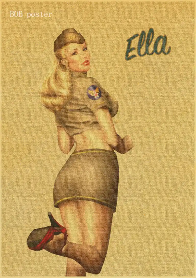 Retro Poster World War Ii Sexy Pin Up Girl Poster Military Bar Retro Poster World War Ii Sexy Pin Up Girl Poster Military Bar