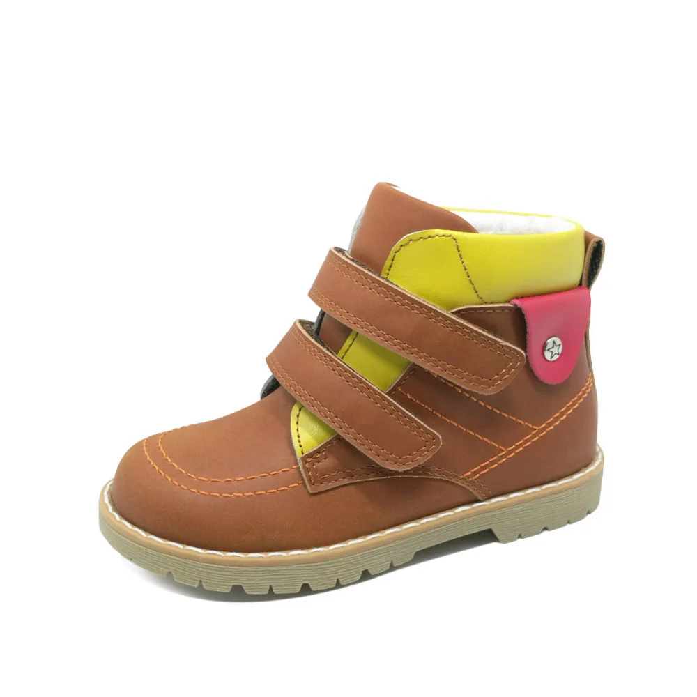 Ortoluckland/детская обувь; кроссовки для мальчиков; сезон весна-осень; детская обувь из натуральной кожи; модные короткие ботинки для малышей; теплые зимние ботинки