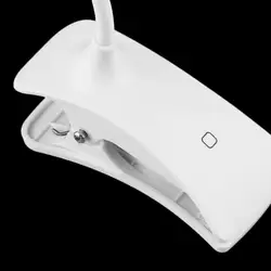 Затемнения Clip-On USB Перезаряжаемые Touch Светодиодный Чтение свет настольная лампа LB88