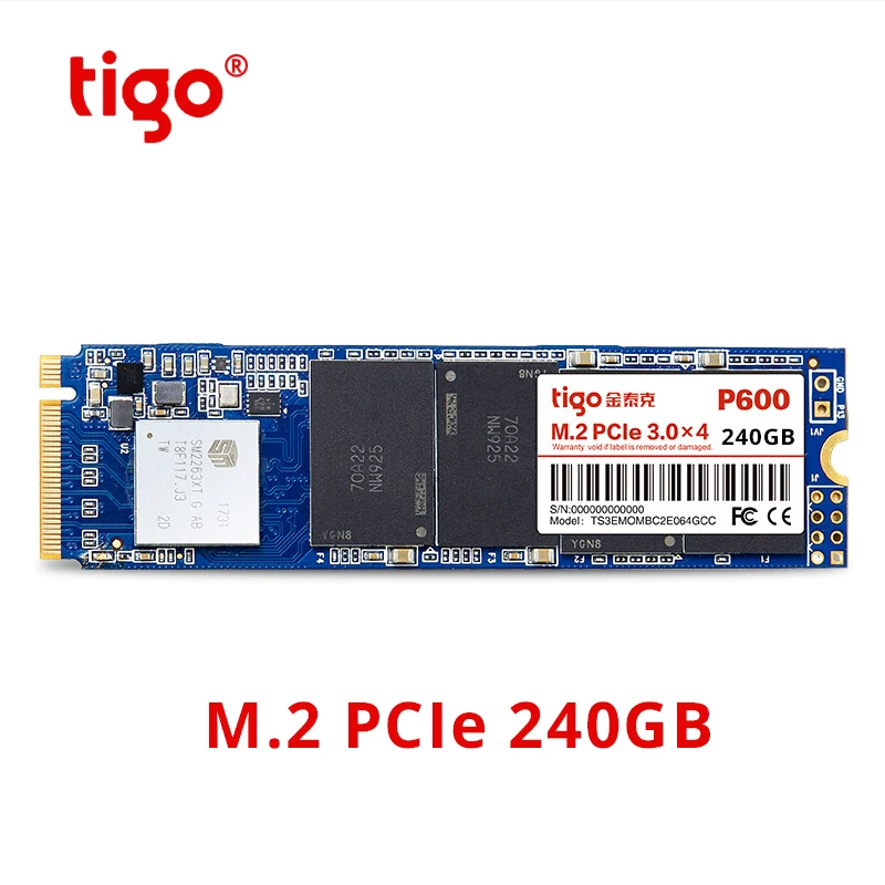 Tigo SSD 240 ГБ PCIe M.2 2280 Внутренний твердотельный накопитель hhd PCI e 3 0x4 NVME настольный