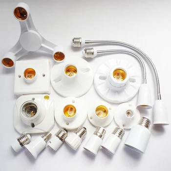 Flexible E27 to E27 E14 to E27 Lamp Base 18CM 28CM 38CM 48CM 58CM Extension Light Holder Converters 1 to 3/4/5 E27 Lamp Base e14 to e27 flexible extend extension adapter socket 18 28 38 48 58cm led light bulb lamp base holder converter