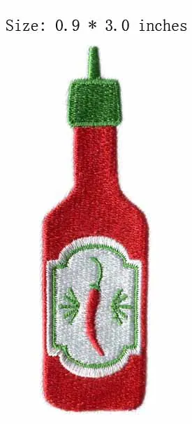 

Chilli sauce 3.0"high embroidery patch for bordado da fita/felt craft diy/patches para roupas