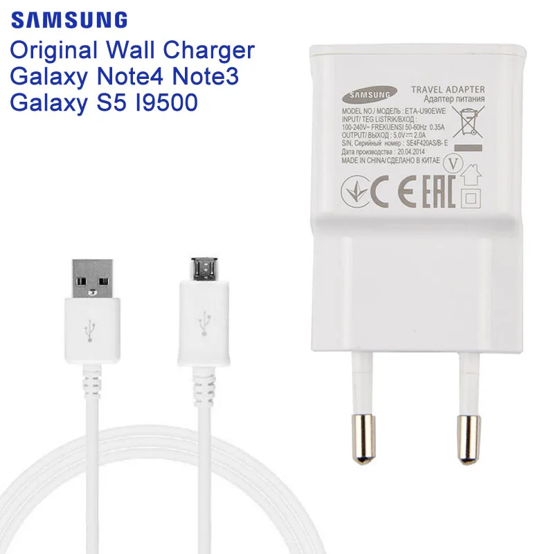 Оригинальное зарядное устройство для SAMSUNG GALAXY Note 4 S5 S6 S7 A9100 A5100 A720 J7 J7108 A5000 C5 C7 I9500