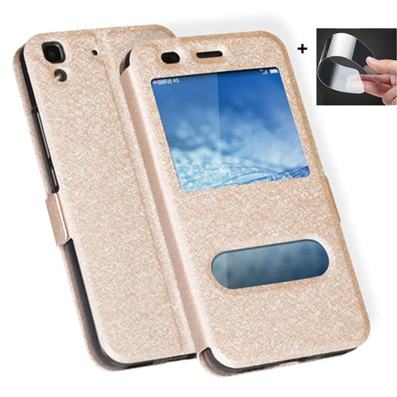

Open window case for huawei Honor 4A Case For huawei y6 2015 shell leather flip Back Cover Phone Casing for Huawei Y6 2015 Cases