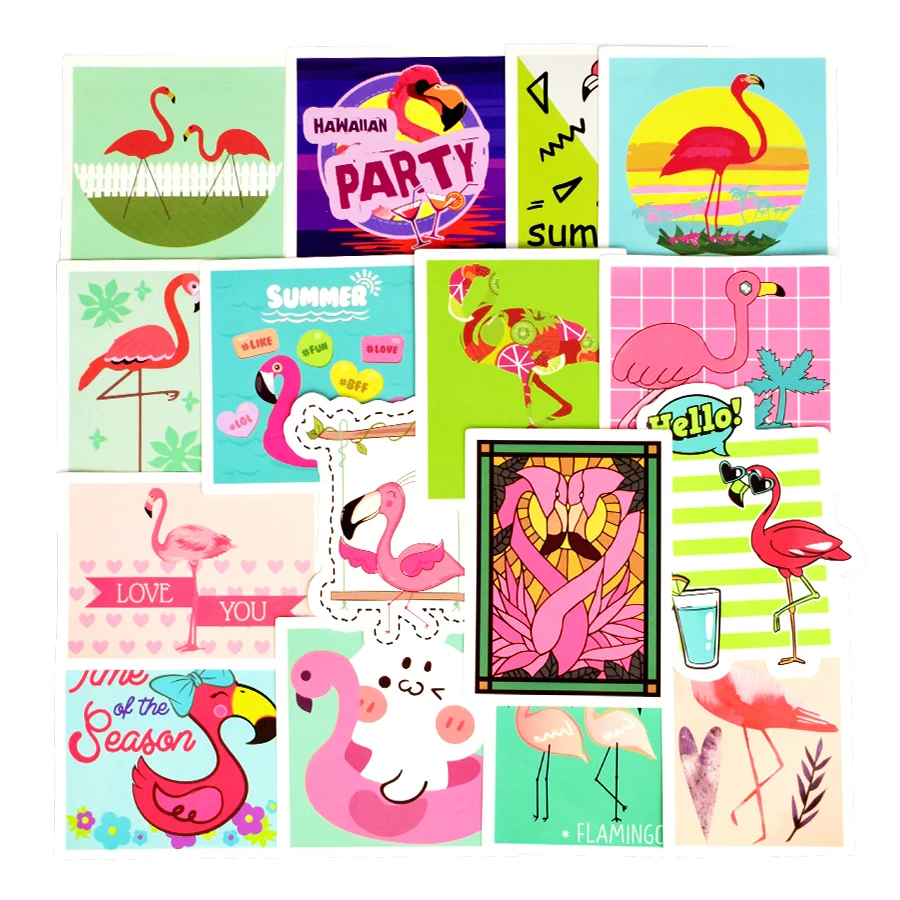 50Pcs flamingos sticker anime decal stickers for children laptop suitcase HK