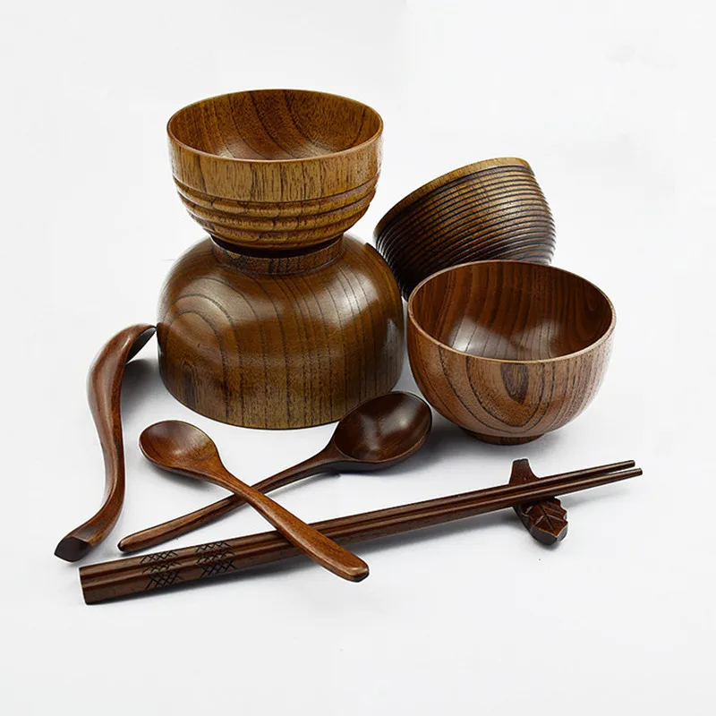 Natural Wooden Tableware Dinnerware Sets Bowl Kids Dinner Service Wholesale Factory Direct Sales Natural Wooden Tableware Dinnerware Sets Bowl Kids Dinner Service Wholesale Factory Direct Sales