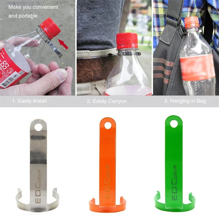2PCS/LOT Outdoor Camping Water Bottle Hanger Portable Folding Stainless