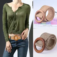 Для женщин и мужчин унисекс круглая пряжка без растягивания эластичный пояс регулируемый