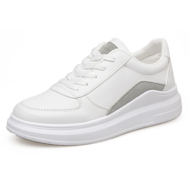 

Womens Shoes 2019 Summer New Lace Up Casual Shoes Breathable PU Platform Sneakers White Shoes Women Sneakers Zapatos De Mujer