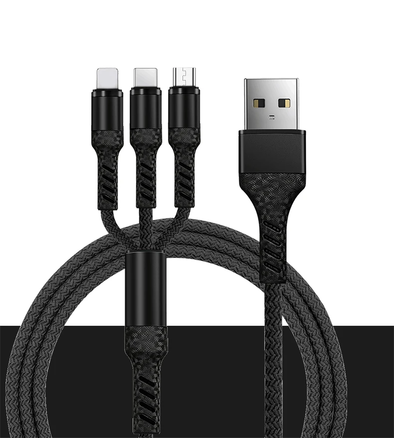 3 в 1, USB кабель для iPhone, кабель для быстрой зарядки для Android, Micro usb type C, type-c, 3 в 1, кабели для мобильных телефонов, 1 м, шнур для зарядки