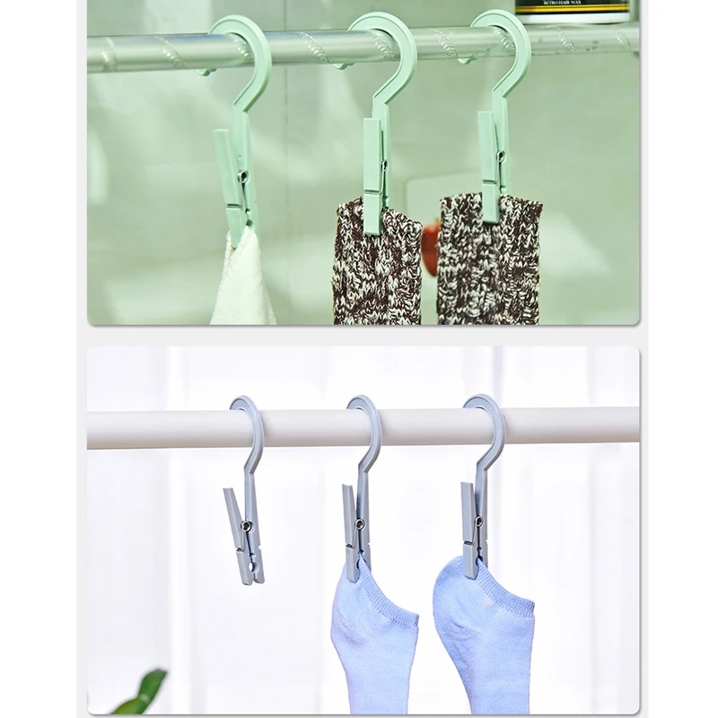 3pcs/set Plastic Clothes Pegs Travel Portable Hanging Hook Clothes Pin