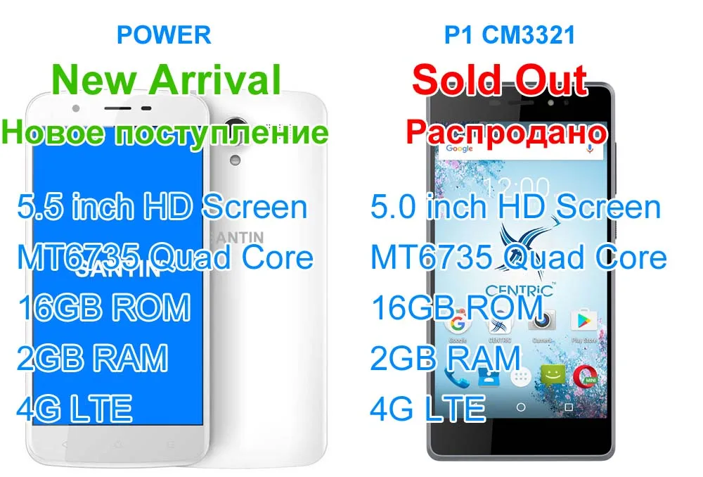 SANTIN продвижение мощность 2900 мАч 4G LTE 5 &quot5 HD экран MTK6735 четырехъядерный 2 Гб ram 16 Rom