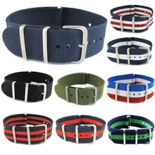 Джеймс Бонд 007 армейский спортивный натовский тканевый нейлоновый ремешок для часов 18 20 22 мм черный синий ремень с пряжкой холст для мужчин ремешок для часов