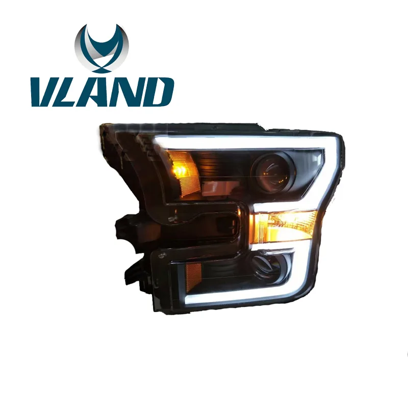 

VLAND Factory For Car Head Lamp For Ford F150 Headlight 2015 2016 2017 F150 LED Headlight DRL H7 Xenon Lamp Plug And Play Design