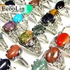 15Pcs Fashion Mixed Natural Stone Women Ladies Rings Mixed Style Retro Jewelry Wholesale Ring Lots LR020 1