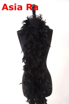 

Black chicken Feather Strip Turkey Feather Boa for clothing accessories Clothing sewing supplies and fabrics scary 10meters/lot