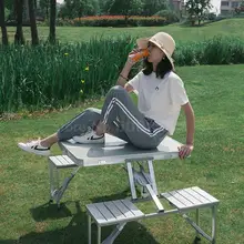 Складной Открытый Стол киоски толчок выставочной промышленности портативный складной простой пикник небольшой стол обеденный стол и стулья