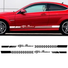 2pcs Car Stripes Flags for alfa romeo Vinyl Lower Door Decal Side Stickers da-s004