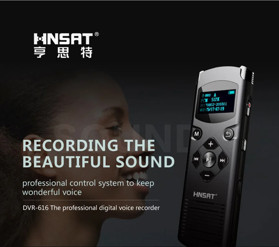 

Professional Voice Activated Digital Audio Voice Recorder 8GB USB Pen Dual Microphone Stereo Recording One Key Operations