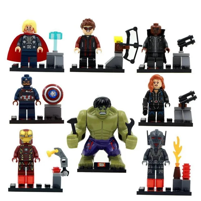 8 Pcsset Cina Super Marvel Hulk Avengers Dc Kompatibel Dengan Lego