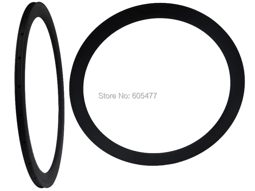 

Brand New - Full Carbon Matt Road Bike Clincher Rim 700C Bicycle Wheel Rims 50mm