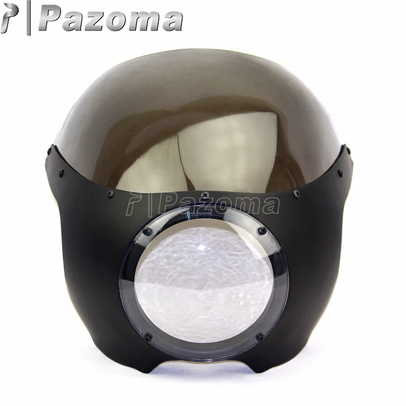 Матовый черный дым Pazoma в стиле Кафе Racer противоударный экран для гоночной фары 5 3/4