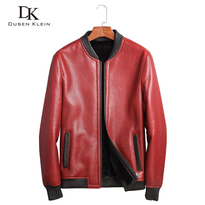 Роскошное кожаное пальто для мужчин Dusen Klein оригинальные дизайнерские зимние