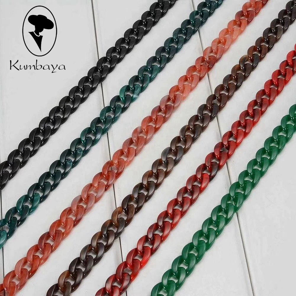 

1.0 Meter Acrylic Necklace Strands Parts Twist Linked Bag Chains Women Jewelry DIY Components Glasses Chains N15832-6