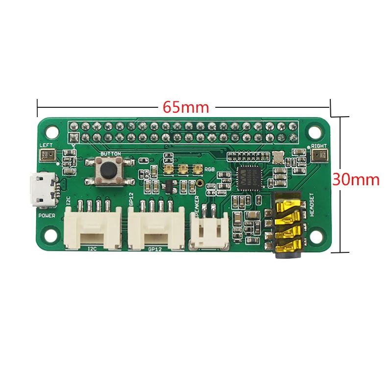 Raspberry Pi Respeaker 2-Mic Pi HAT Интеллектуальный голосовой двойной микрофон совместимый Raspberry Pi 4B/3B+/3B/Zero W