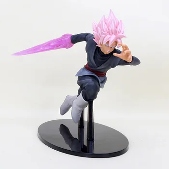 

20cm Goku Saiyan acao brinquedos Alma X Alma Rosa preto Figura PVC Modelo brinquedos Z Goku Cabelo Rosa