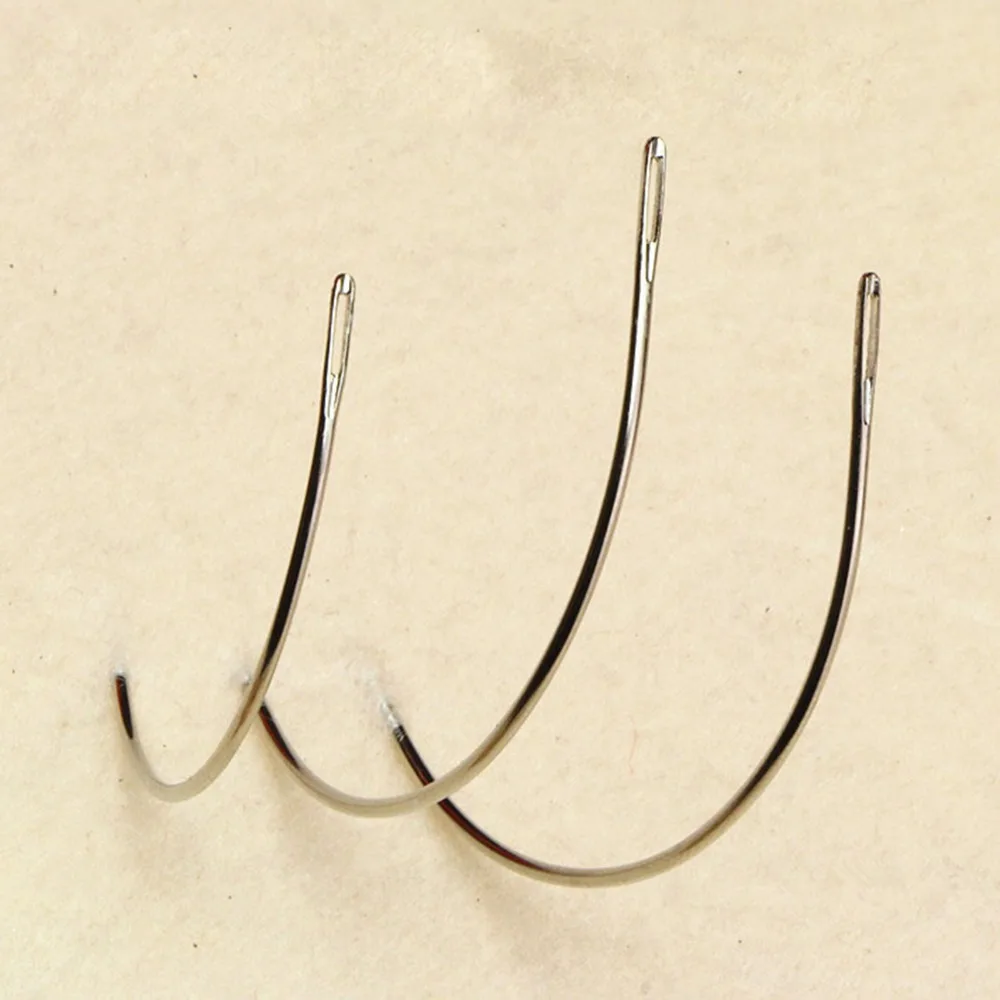 

12pcs C TYPE Curved Needles Hair Weaving Thread/Sewing Needles For Hair Extension Tool Ordinary Small Packet 2.5/3.5 inch choose