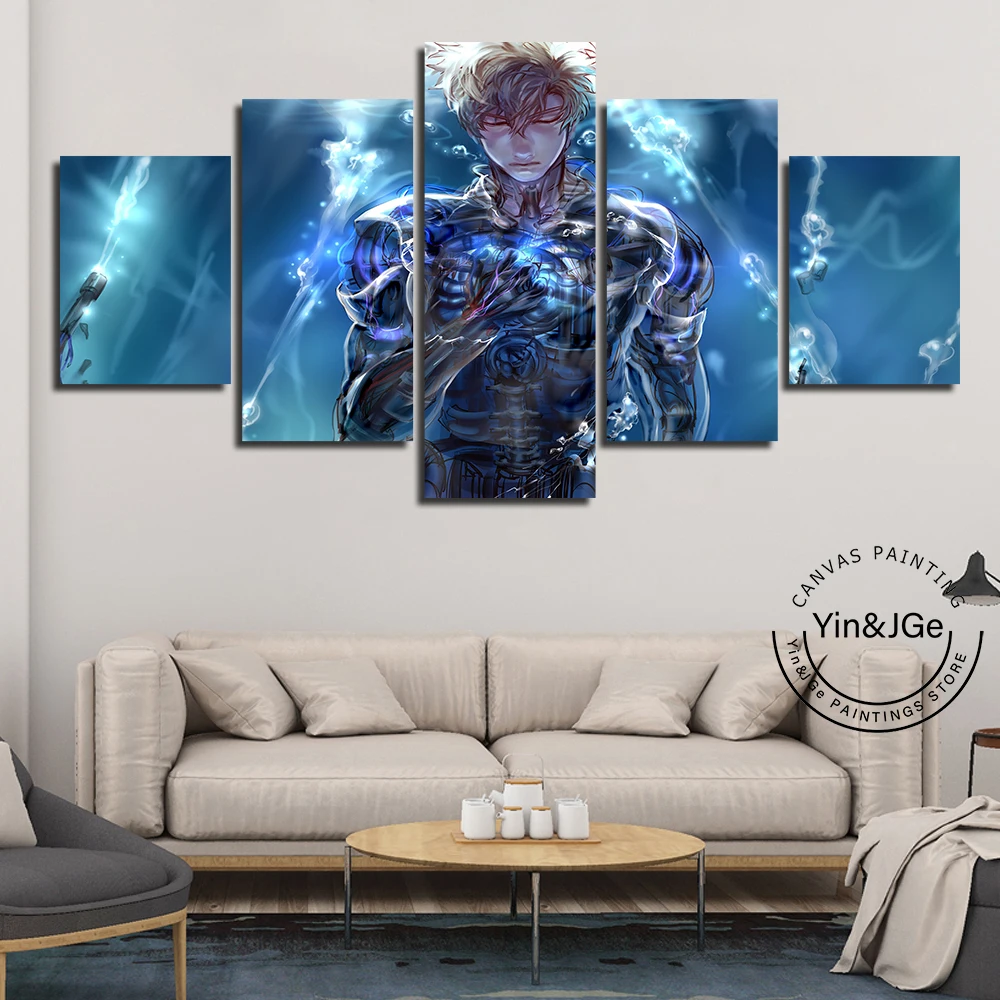 

Painting Home Decor Modular Canvas 5 Pieces One Punch Man Pictures Modern Animation Printed Poster For Boys Room Wall Art Framed