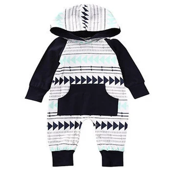 

Newborn Infant Baby Boys Clothes Warm Long Sleeve Hooded Romper Fashion Baby Suit Pocket One-Pieces Outfit Kids Clothing 0-24M