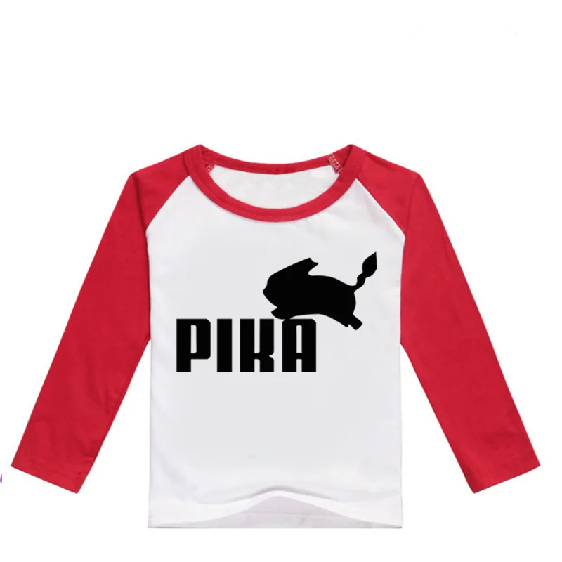DLF/От 2 до 16 лет, новинка года, детские футболки с принтом «Покемон го пика» детские топы с длинными рукавами для девочек с Пикачу, одежда для малышей футболка для мальчиков