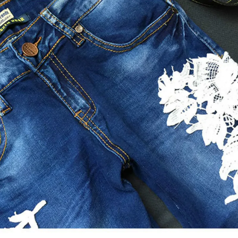 LOGAMI кружевные лоскутные обтягивающие джинсы женские сексуальные летние осенние женские джинсы женские брюки