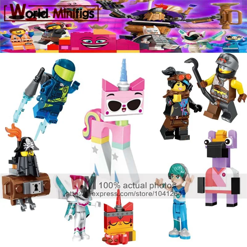 

Single Movie 2 Figures Lord Bussiness Lloyd Bad Cop Sharkira Wyldstyle Emmet Flash Unikitty Building Blocks Bee Girl