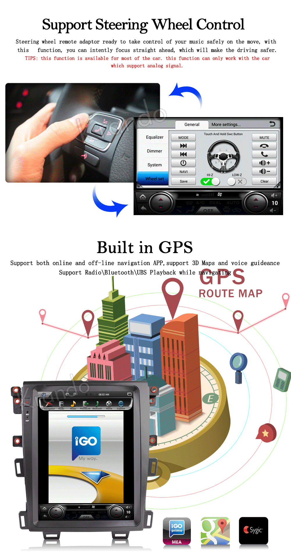 Krando автомобильный Радио gps android 8,1 12," для FORD EDGE 2009- Tesla вертикальный экран навигационная мультимедийная система wifi A/C BT