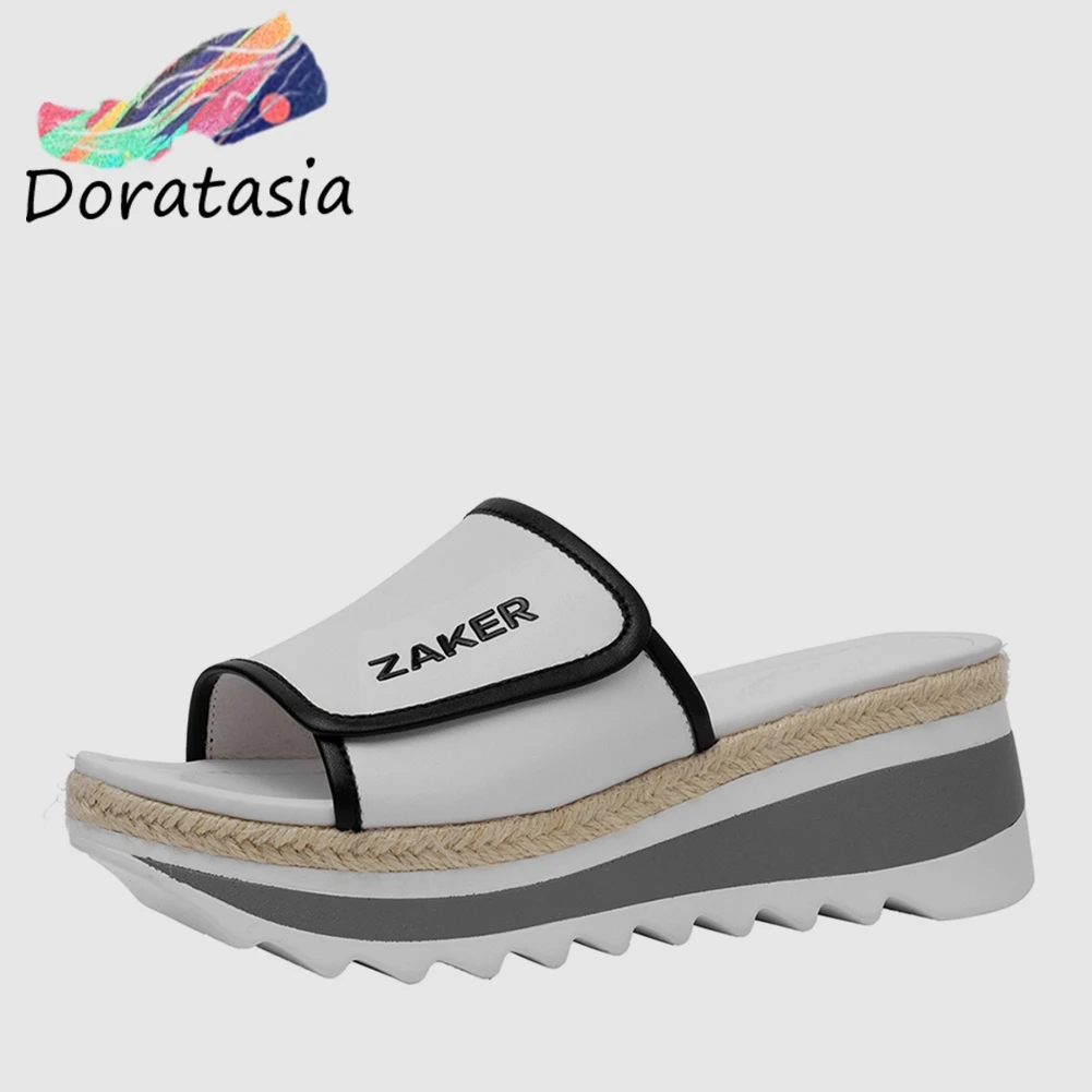 

DORATASIA 2019 Brand New Hot Sale Fashion Sports Style Slippers Women Shoes Flat Platform Summer Slippers Women Shoes Woman